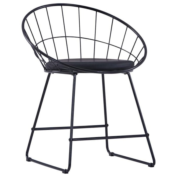 Sæt af 2 moderne design spisebordsstole i sort stål
