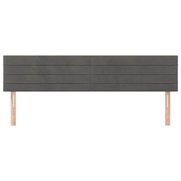 Hovedgærde - Ikke specificeret - 90x78/88 cm - Mørkegrå fløjl - Klassisk stil - 2 dele Mörkgrå