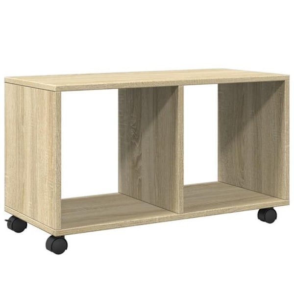 "Bordkonsol med funktionell design på hjul 72 x 33 x 42,5 cm ingenjörsträ färg ek DEC031387" kastanj