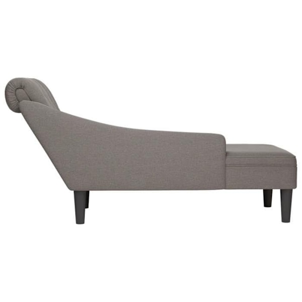 Meridienne chaise longue til indendørs brug med pude og højre armlæn i taupe stof DEC026264 Mol