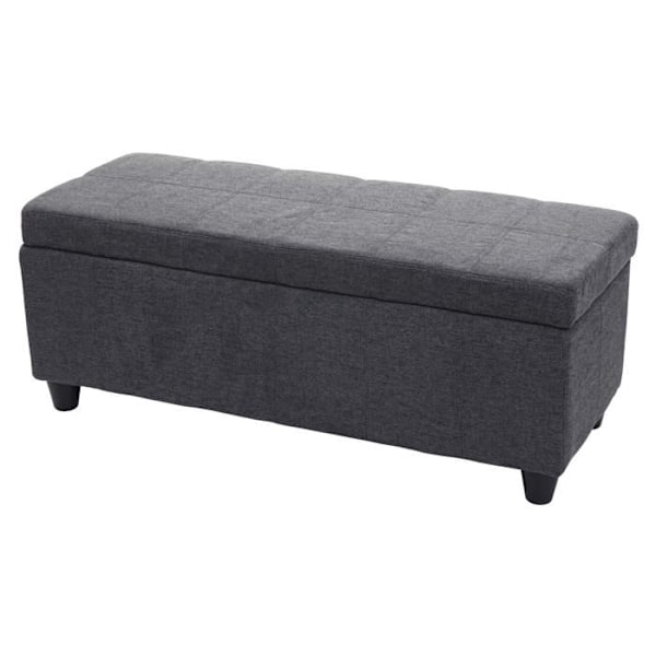 Tummanharmaa säilytyspenkki 45x114x45 cm kankaasta 04_0006454 Grå