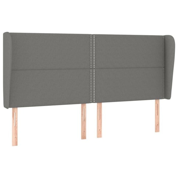 Hovedgærde til seng med sidekant 183 x 23 x 118/128 cm mørkegrå stof TDL0204960 Grå