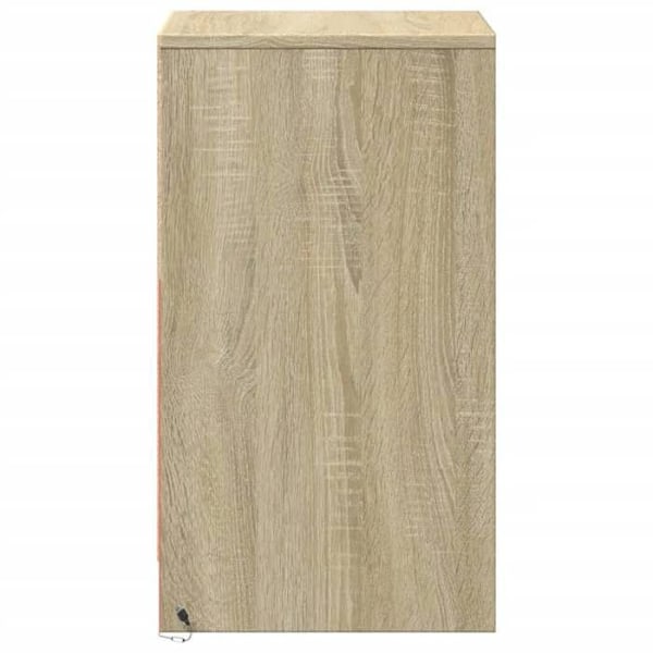 Sengebord med LED-belysning 38 x 34 x 61 cm ingeniørtræ farve eg DEC032776 kastanj