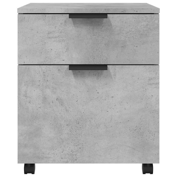 Caisson à tiroirs meuble de bureau sur roulettes mobile gris béton 45 x 38 x 54 cm gris DEC024564 Grå