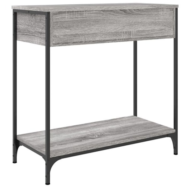 Moderni sisäänkäynnin konsolipöytä, jossa on laatikot 75 x 34,5 x 75 cm, harmaa kuitulevy ja metalli DEC032243 kastanj