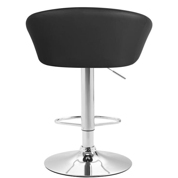 Sæt af 2 barstole højdesign i sort PVC og krommetal 10_0004347 Metall
