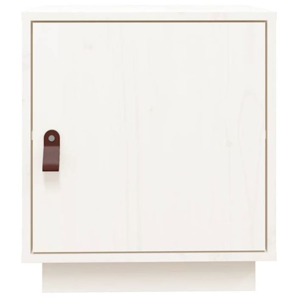 Sæt af 2 natborde med skab med dør 40 x 34 x 45 cm hvidt fyrretræ DEC034907 Vit