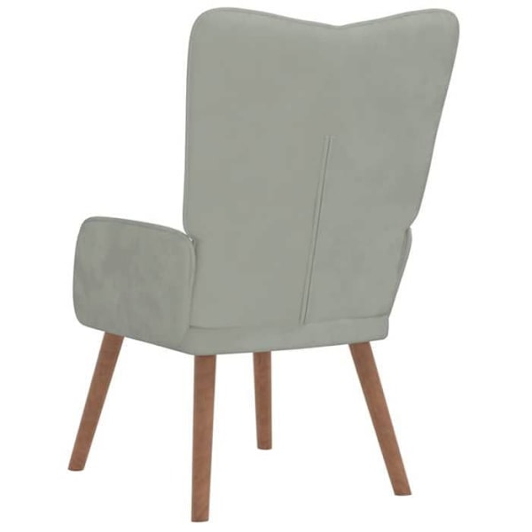 Moderne design loungestol sofa i lys grå fløjl med træben DEC026672 kastanj