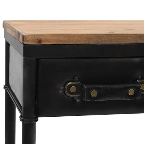 Functional and stylish entry console table on wheels with drawers 100x33,5x80 cm MDF wood and steel DEC032055 kastanj
