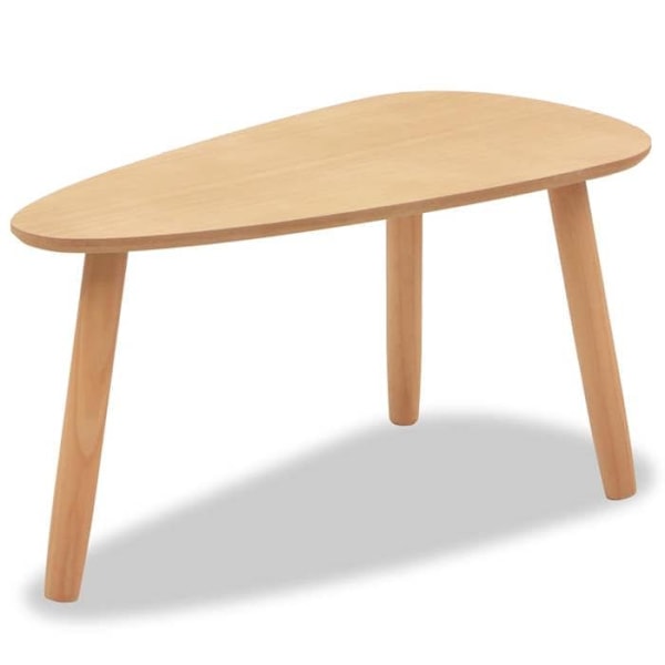 Set med två låga bord i massivt furu och MDF DEC031261 kastanj