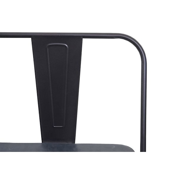 Bord 2 sittplatser till matsal med designade ryggstöd i industriell stil, bredd 114 cm i svart-grå PVC 04_0000062 Grå