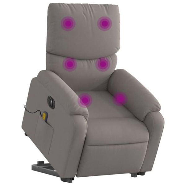 Slapstol med massagefunktion og elektrisk hævning i taupe stof DEC027866 Mol