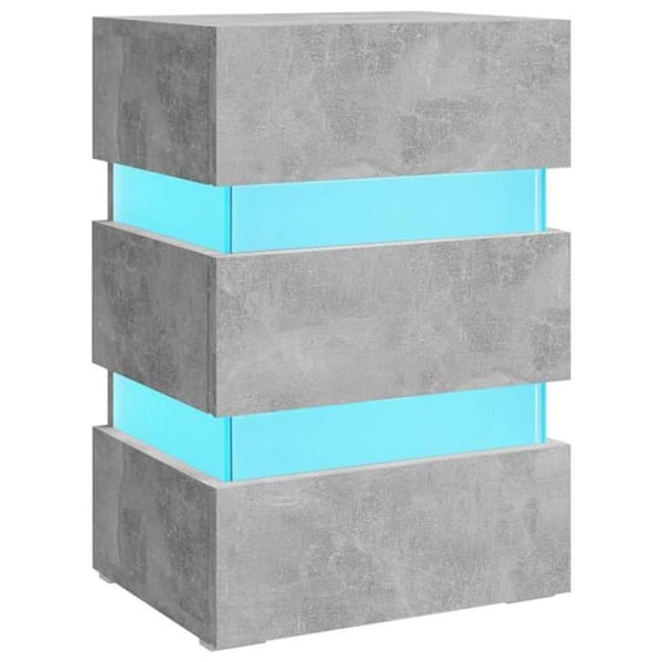 Yöpyhäkkö LED-valolla, 3 laatikkoa, 45 x 35 x 67 cm, harmaa insinööripuu, DEC034742 kastanj