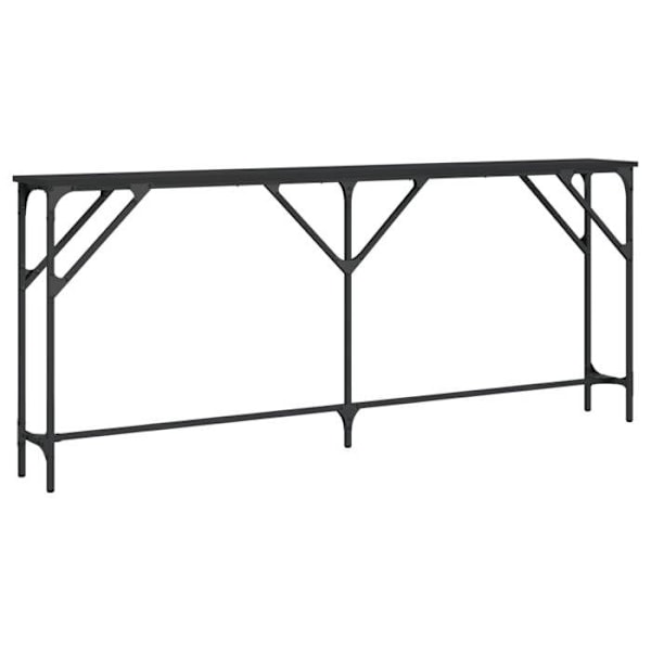 Funktionsdygtig konsolbord og stil 180 x 23 x 75 cm sort ingeniørtræ og metal DEC032123 kastanj