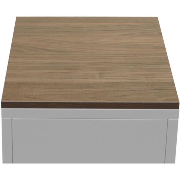 Pieni säilytyskaluste yöpöytä 2 tasoa galvanoidusta teräksestä valkoinen MDF-pöytälevy 63 x 40 x 40