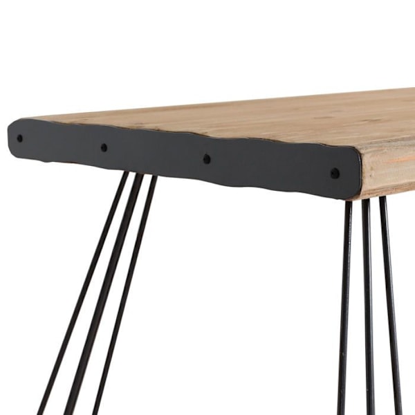 Industrielt design sofabord i træ og jern 120 x 60 cm 04_0008440 kastanj