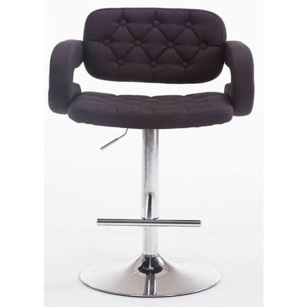Sæt med 2 sorte polstrede barstole med armlæn og fodstøtte, moderne design TDB10485 Svart