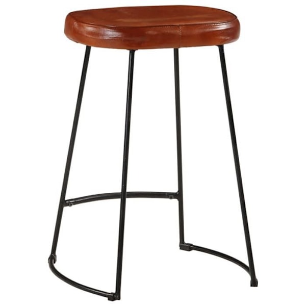 Sæt af 2 barstole 62 cm højde metalramme PVC sæde i brun DEC029768 kastanj