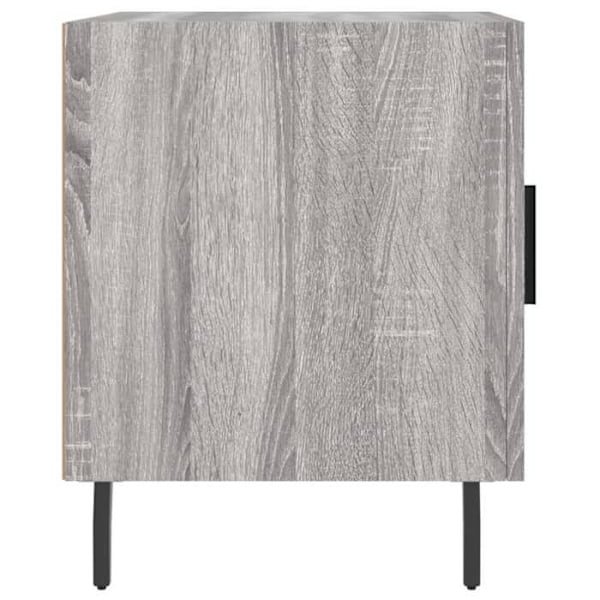 2 kpl yöpöytiä, joissa on ovi ja lokero, koko 40 x 40 x 50 cm, harmaa tekninen puu ja metallia, DEC035721 kastanj
