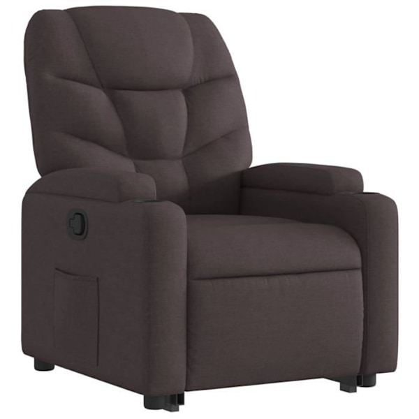 Fauteuil relax TV med komfortabel polstring og elektrisk løftefunktion i mørkebrunt stof DEC028011 kastanj