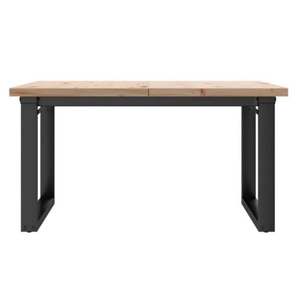 Rektangulär låg bord i industriell stil 80 x 80 x 45,5 cm i furu och stål DEC036250 kastanj