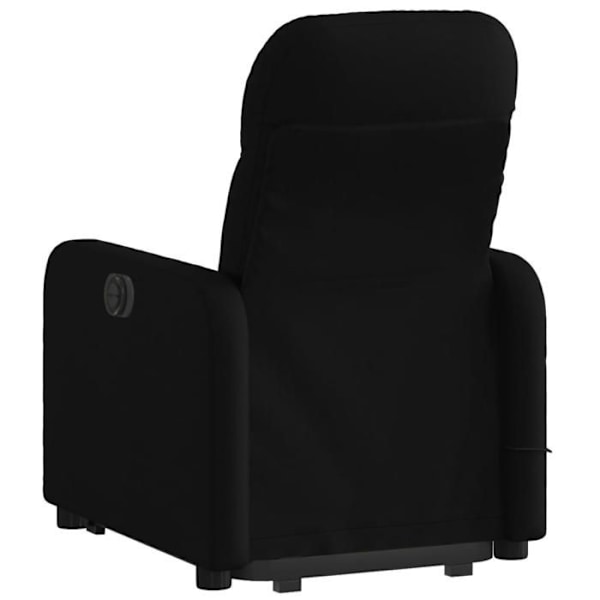 Massagefåtölj med elektrisk hissfunktion och lutbar design i svart tyg DEC027820 Svart