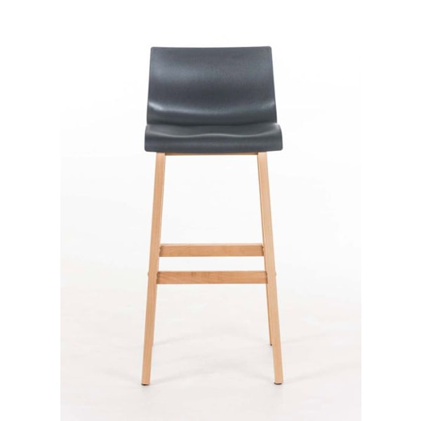 Skandinaavinen design-baari stool x1 4-jalkainen puurakenne, harmaa muovinen istuin 10_0004944 kastanj