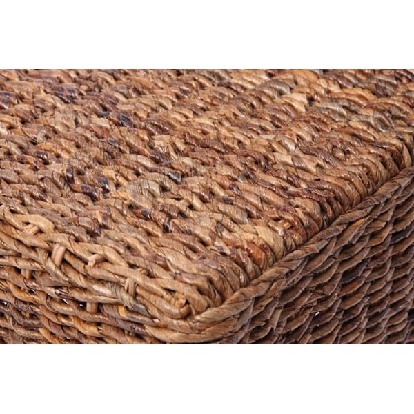 Set om 6 stolar i flätad bananrattan, ben i mörkbrun färg