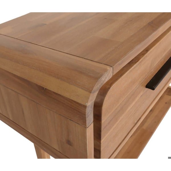 "Table console side table med to hylder og to skuffer i akacietræ 80x120x35 cm 04_0008493" kastanj