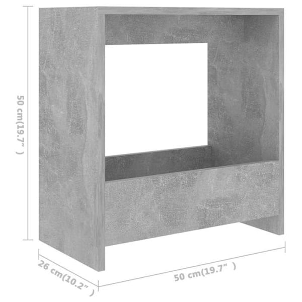 Side table for sofa end 50 x 26 x 50 cm engineered wood concrete gray DEC032451 kastanj