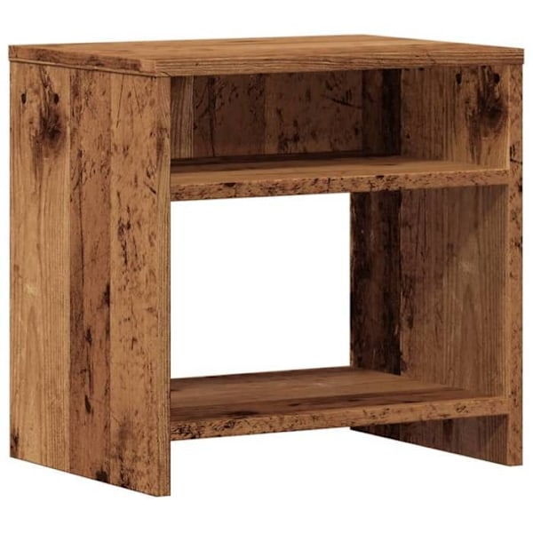 Sängbord med två öppna fack 40 x 30 x 40 cm brun ingenjörsträ DEC034716 kastanj