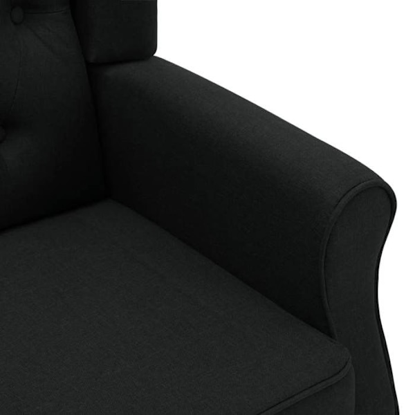 Moderne lounge stol med sort fodskamler, sort stof DEC026840 Svart