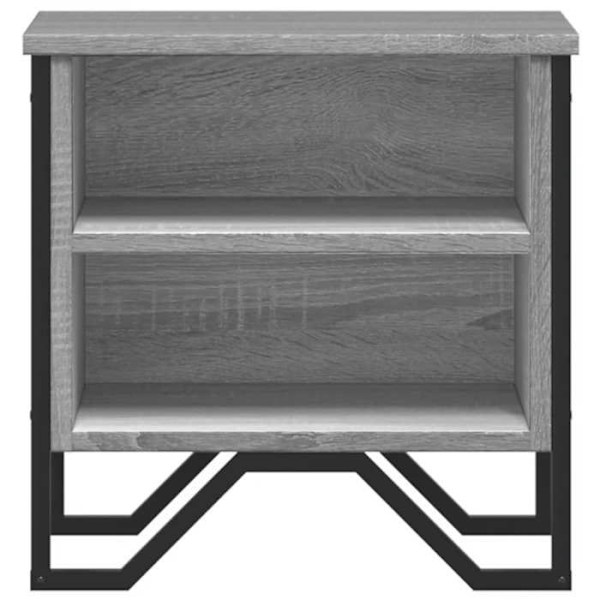 2 kpl yöpöytiä hyllyillä 40 x 30 x 40cm harmaata puuta ja metallia DEC035664 kastanj