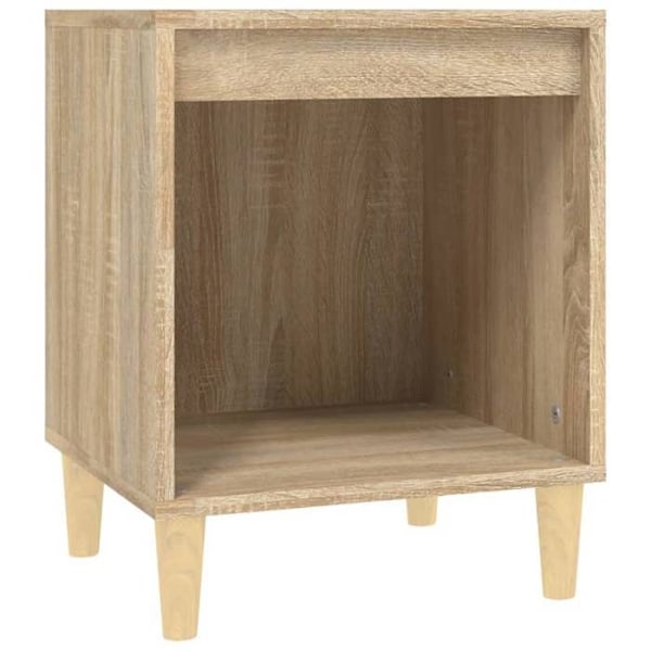 Set med 2 sängbord med öppen förvaringsfack 40 x 35 x 50 cm ingenjörsträ färg ek DEC035245 kastanj
