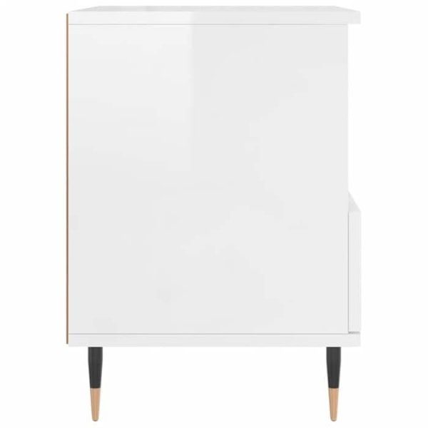 Sæt med 2 natborde med åben sektion og skuffe 40 x 35 x 50 cm i hvidt ingeniørtræ og metal DEC035008 Vit