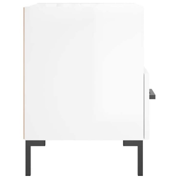 Sæt med 2 natborde med åbent rum og skuffe 40 x 35 x 47,5 cm hvidt ingeniørtræ og metal DEC034996 Vit