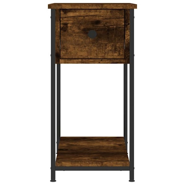 2 kpl yöpöytiä laatikolla ja hyllyllä 30 x 60 x 60 cm ruskeaa engineering-puuta ja rautaa DEC035059 kastanj