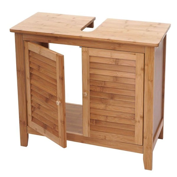 Bamboo design undersink cabinet, praktisk og elegant til badeværelse 60x67x30cm 04_0001253 Flerfärgad