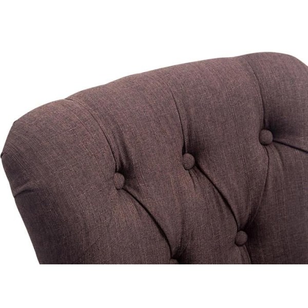 Barstol x1 bekväm retro design, klädd sätet i brunt tyg, ben i ljust trä 10_0005064 kastanj