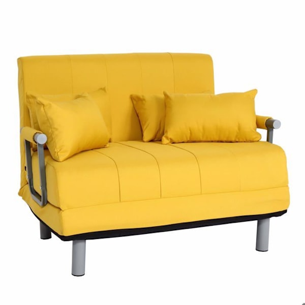 Sovesofa med soveplads, liggeflade 97x186 cm, gul stof 04_0006261 Gul