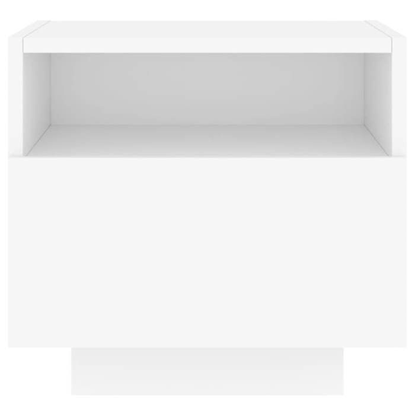 Sæt af 2 natborde med skuffer og RGB LED-lys 40 x 39 x 37 cm hvidt ingeniørtræ DEC032824 Vit