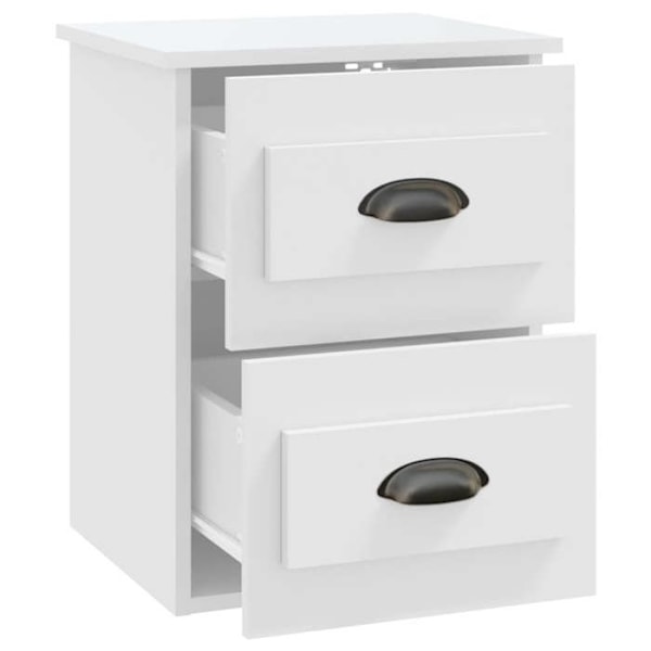 Natteskab med to skuffer 41,5 x 36 x 53 cm i hvidt ingeniørtræ DEC034225 Vit