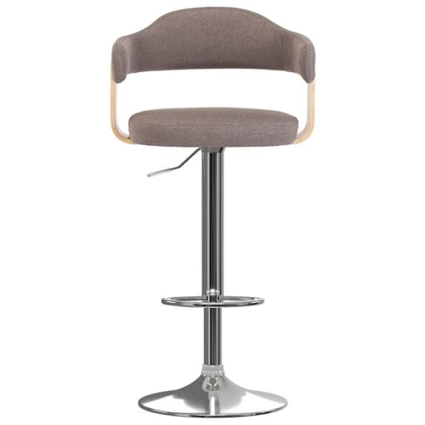 Sæt med 2 barstole retro design i bukket træ, taupe stof og jern DEC029874 kastanj