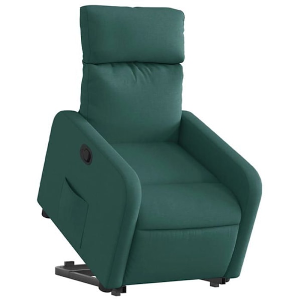 Fauteuil relax TV med komfortabel polstring, elektrisk løftfunktion i mørkegrøn stof DEC028214 Guld