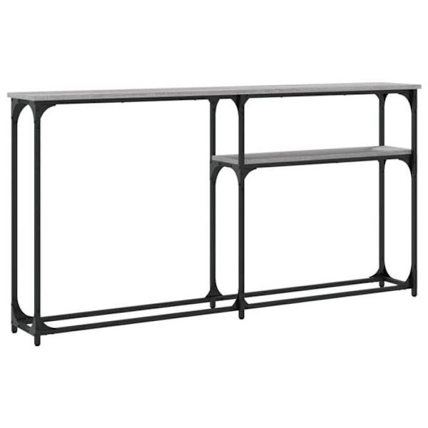Möbelkonsole för funktionell och stilren förvaring med hyllor 145 x 22,5 x 75 cm grå ingenjörsträ och metall DEC032217 kastanj