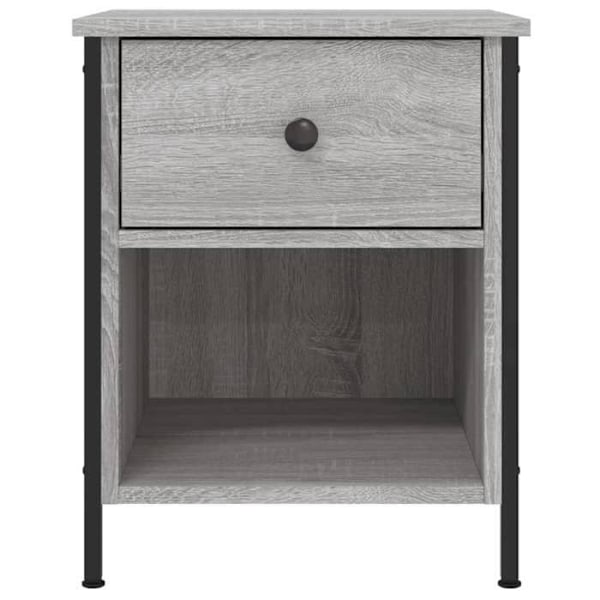 Sæt af 2 natborde med skuffe 40 x 42 x 50cm grå ingeniørtræ og jern DEC035730 kastanj