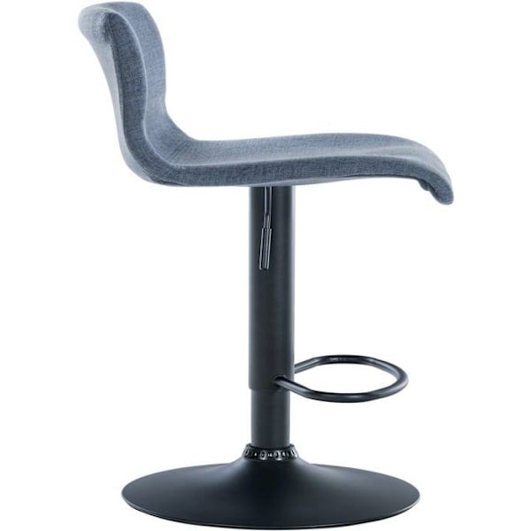 Barstol x1 enkel design med blåt stoffodstøtte, sorte metalben 10_0004555 Blå
