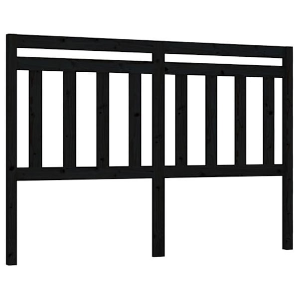 Hovedgærde til seng til soveværelse møbel 166 x 4 x 100 cm sort fyrretræ TDL0202217