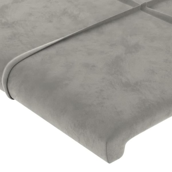 Hovedgærde - Ikke specificeret - 163x16x78/88 cm - Lys grå fløjl - Klassisk stil - Robuste ben Ljusgrått