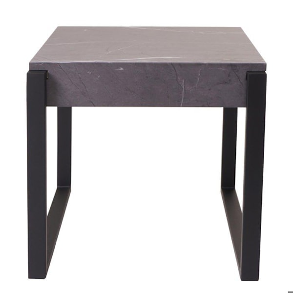 Bordstablett låg bord i metall 51x50x54 cm MDF grå marmorutseende 04_0008495 Grå